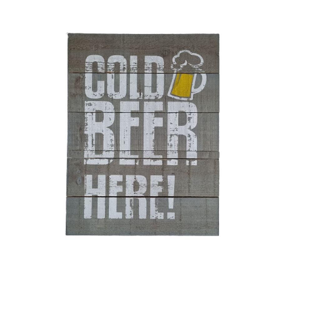 Træskilt "Cold Beer"