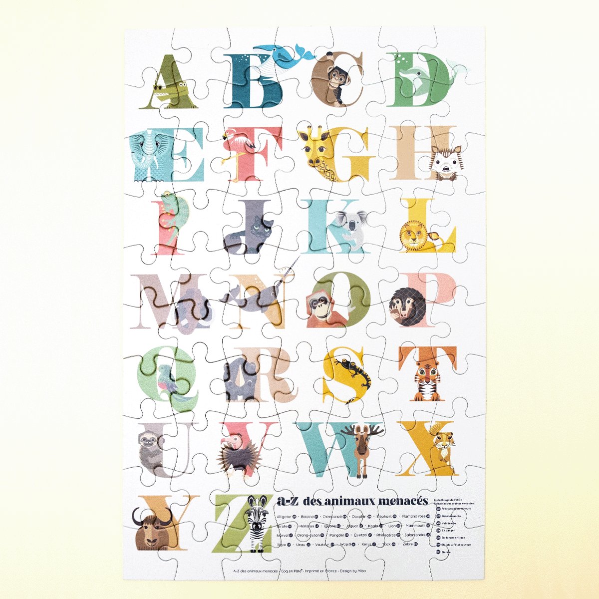 Puzzel van 70 stukjes, 5 jaar+, ABECEDARY | Gemaakt in Frankrijk