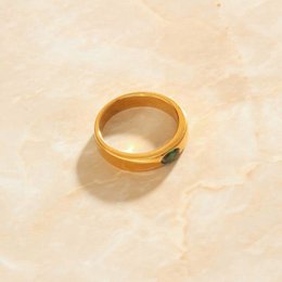Enoch - Green Crystal Gold Band