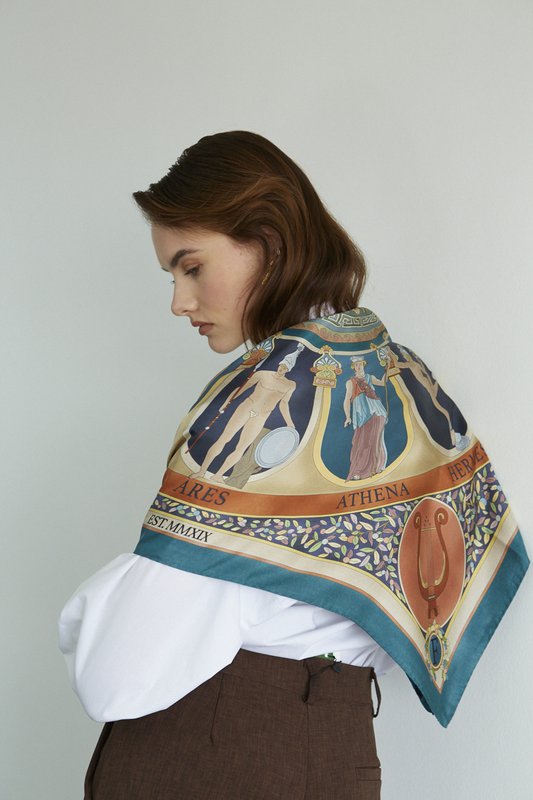 Pañuelo de seda 100% de los dioses del Olimpo (2 colores)