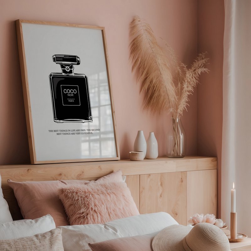 Poster: Coco Noir Perfume Bottle Illustration