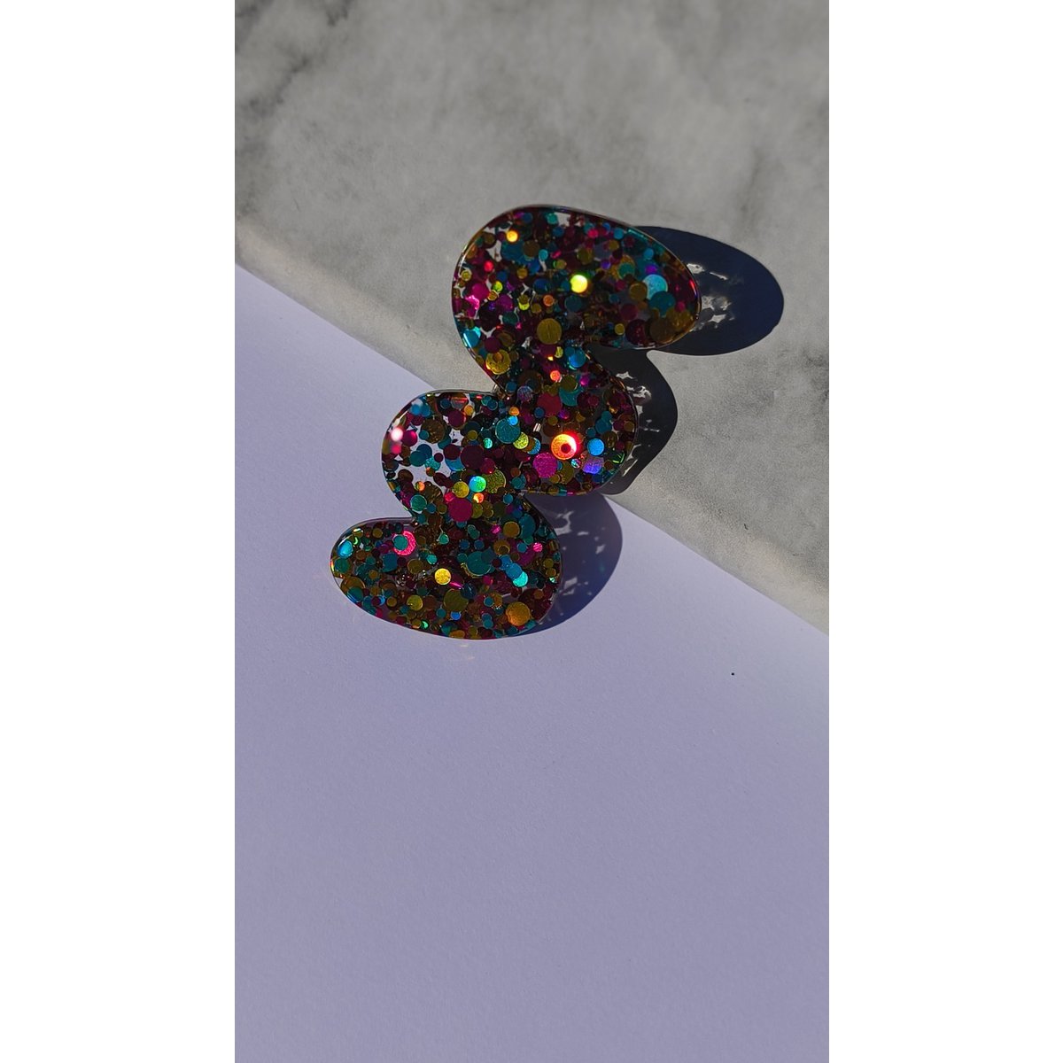⋒ pacchetto di clip per capelli in resina - Circo glitter (8 articoli) ⋒