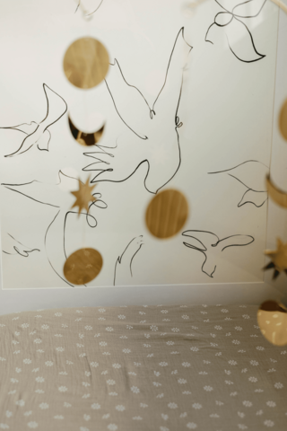 TISU crib sheet, Beige Daisy