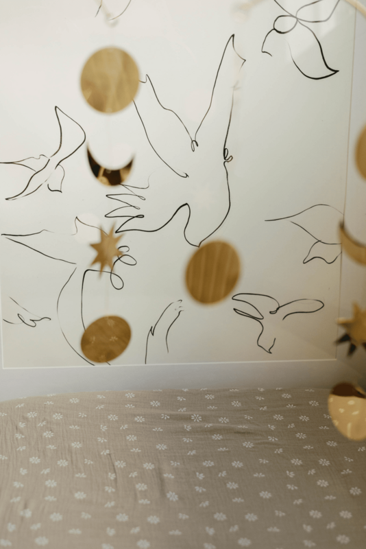 TISU crib sheet, Beige Daisy