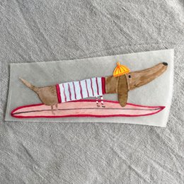 Iron-on patch surf dachshund