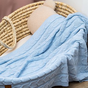 Deken 'royal' babyblauw 70x90