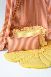Dosel infantil con volante "naranja y rosa"