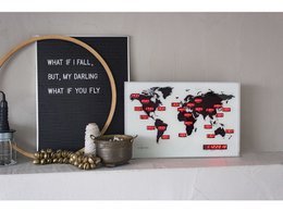 Wereldklok NeXtime World Time Digit 55 x 36 cm