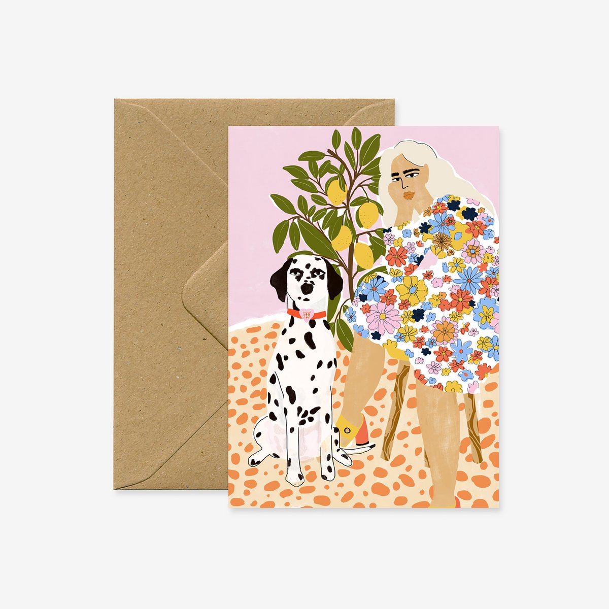 Lady And Dalmatian - Lykønskningskort