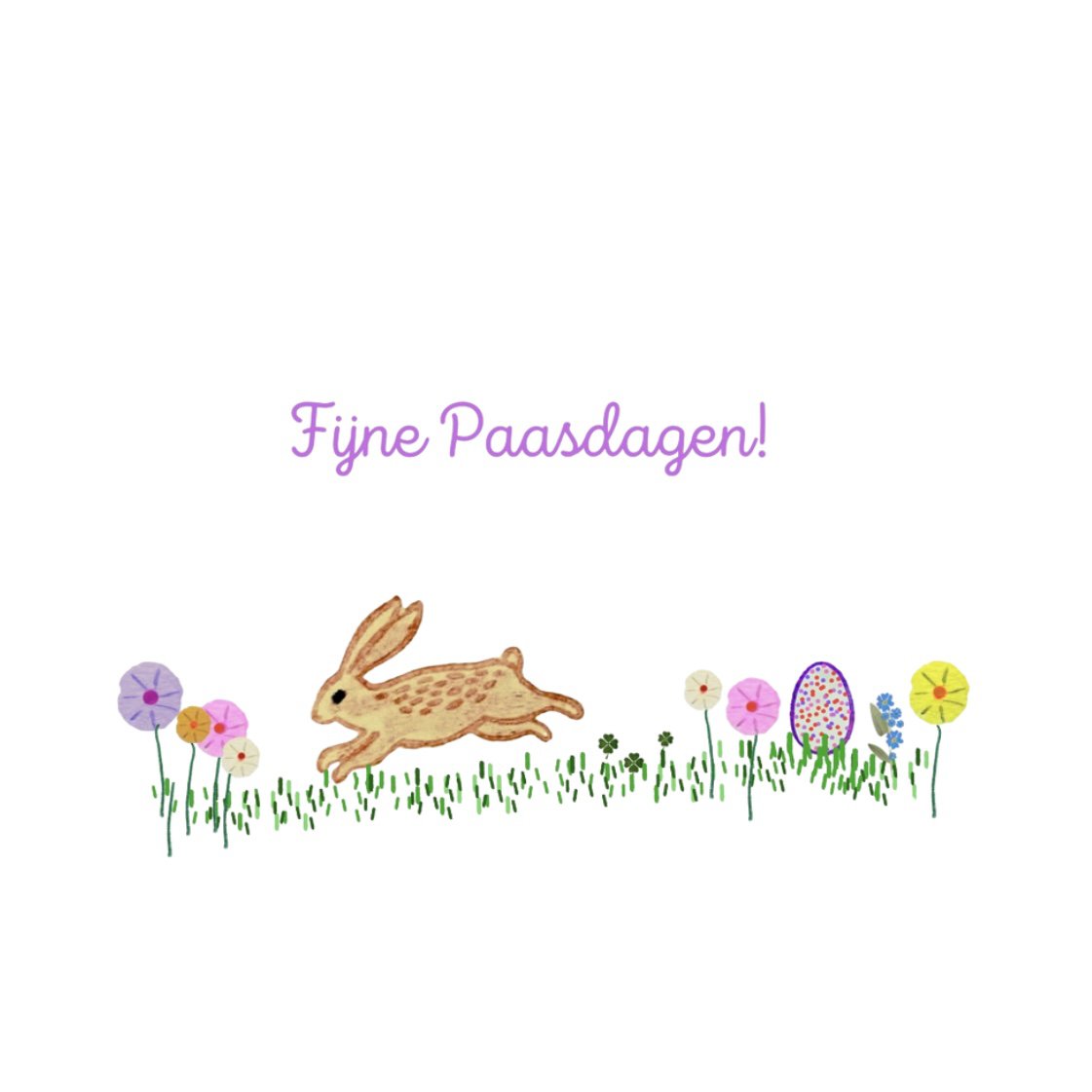 Tarjeta Con Conejito De Pascua