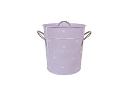 Lilac compost bin with white dots 21x19 cm Isabelle Rose