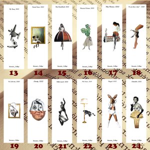 Bookmarks with print of paper collage