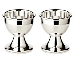 Set of 2 classo egg cups (height 5 cm), classic shape, heavy silver plated