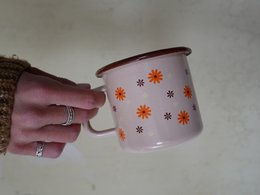 Mug émaillé je t'aime beige