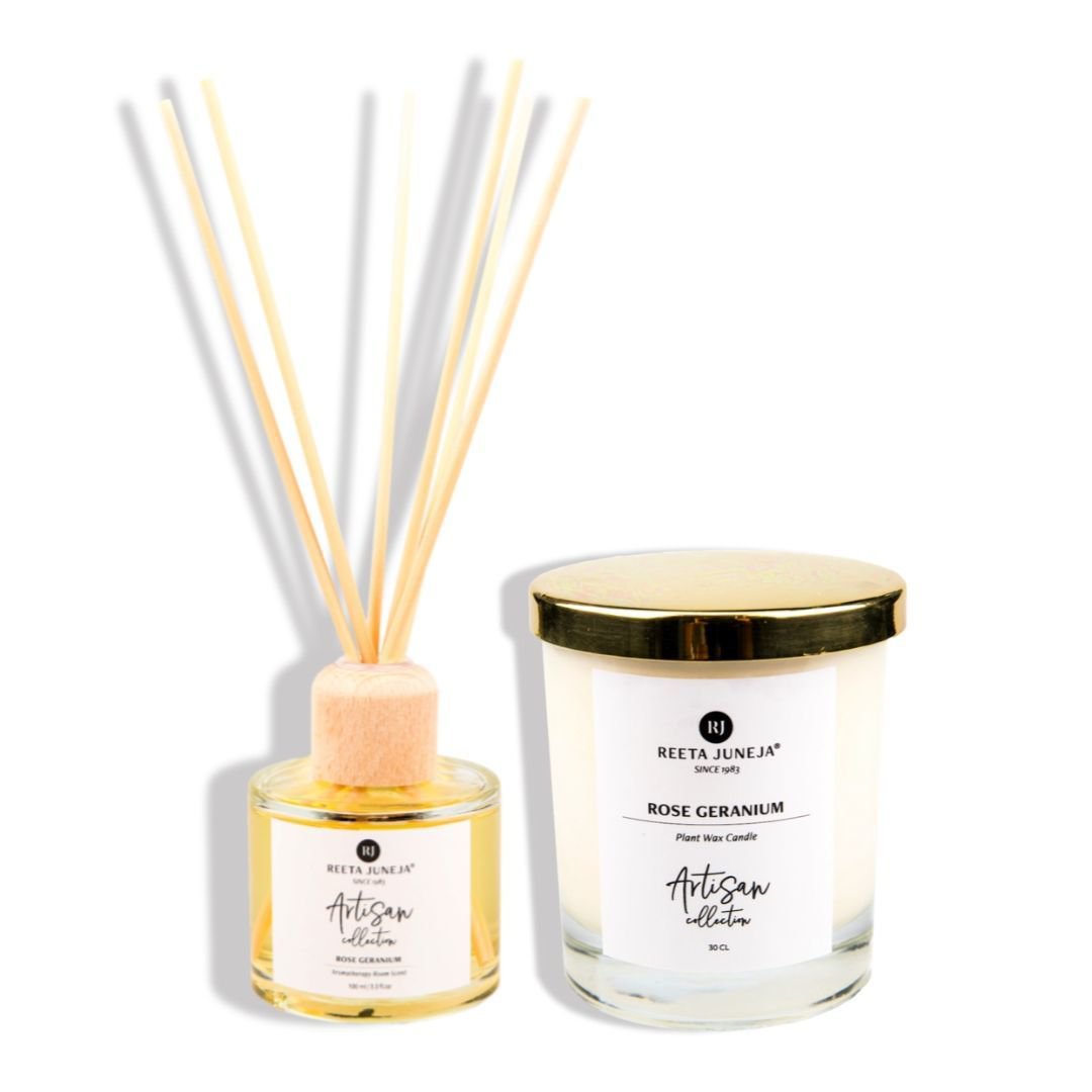 Aromatic HomeRose Geranium Luxury Room Candle and Spray