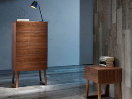 Walnut wood nightstand