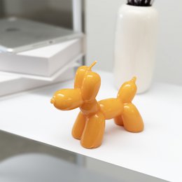 CANDELA CANE A PALLONCINO ARANCIO HF