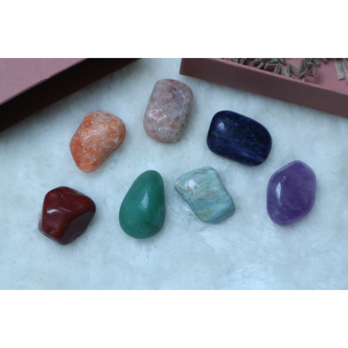 Chakra incastonato con pietre burattate