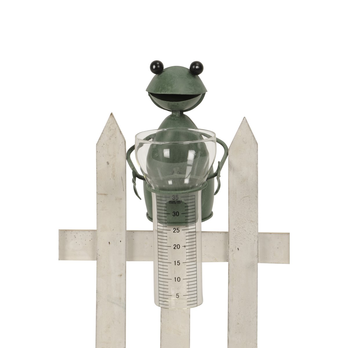 Zaunfigur Regenmesser Frosch