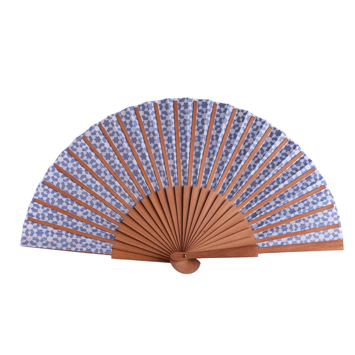 Interlocking Star Satin Hand Fan Nawar 23 cm
