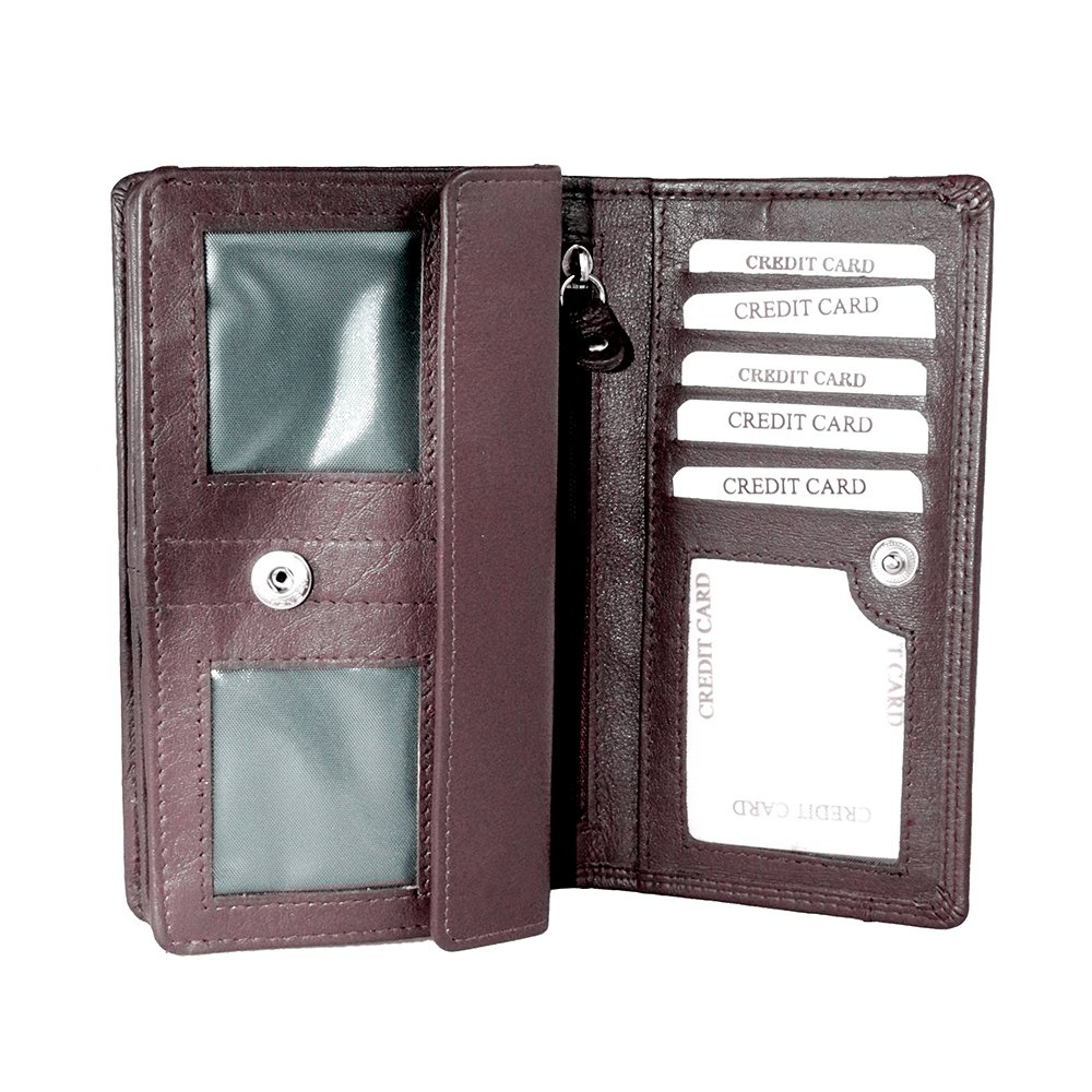 Portefeuille Femme en Cuir RFID - Portefeuille Femme en Cuir - Modèle Harmonica