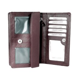 Leder-Damengeldbörse RFID - Leder-Damengeldbörse - Mundharmonika-Modell