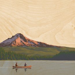 Poster 45T/7 inch wooden vintage canoe