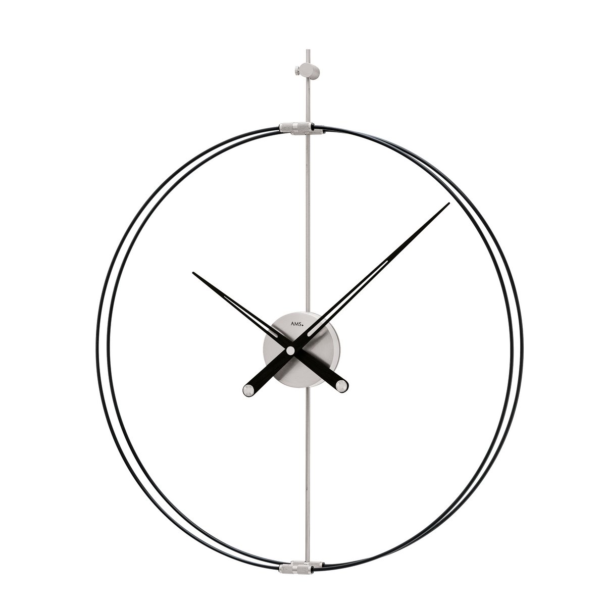 AMS 9656 Wanduhr | Silber schwarz