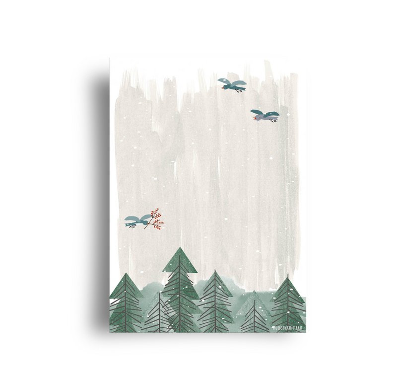 Postkarte - Serie 'Weihnachten' - 'In den Wald'