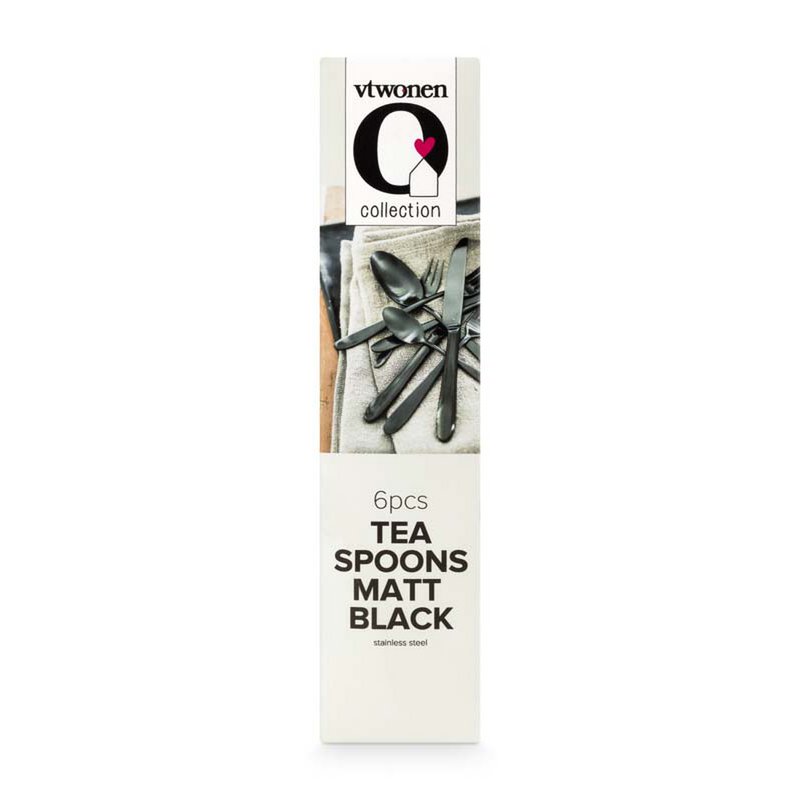 Set/6 Tea Spoons Matt Black