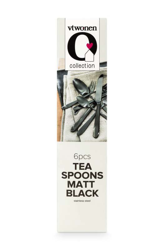 Set/6 Tea Spoons Matt Black