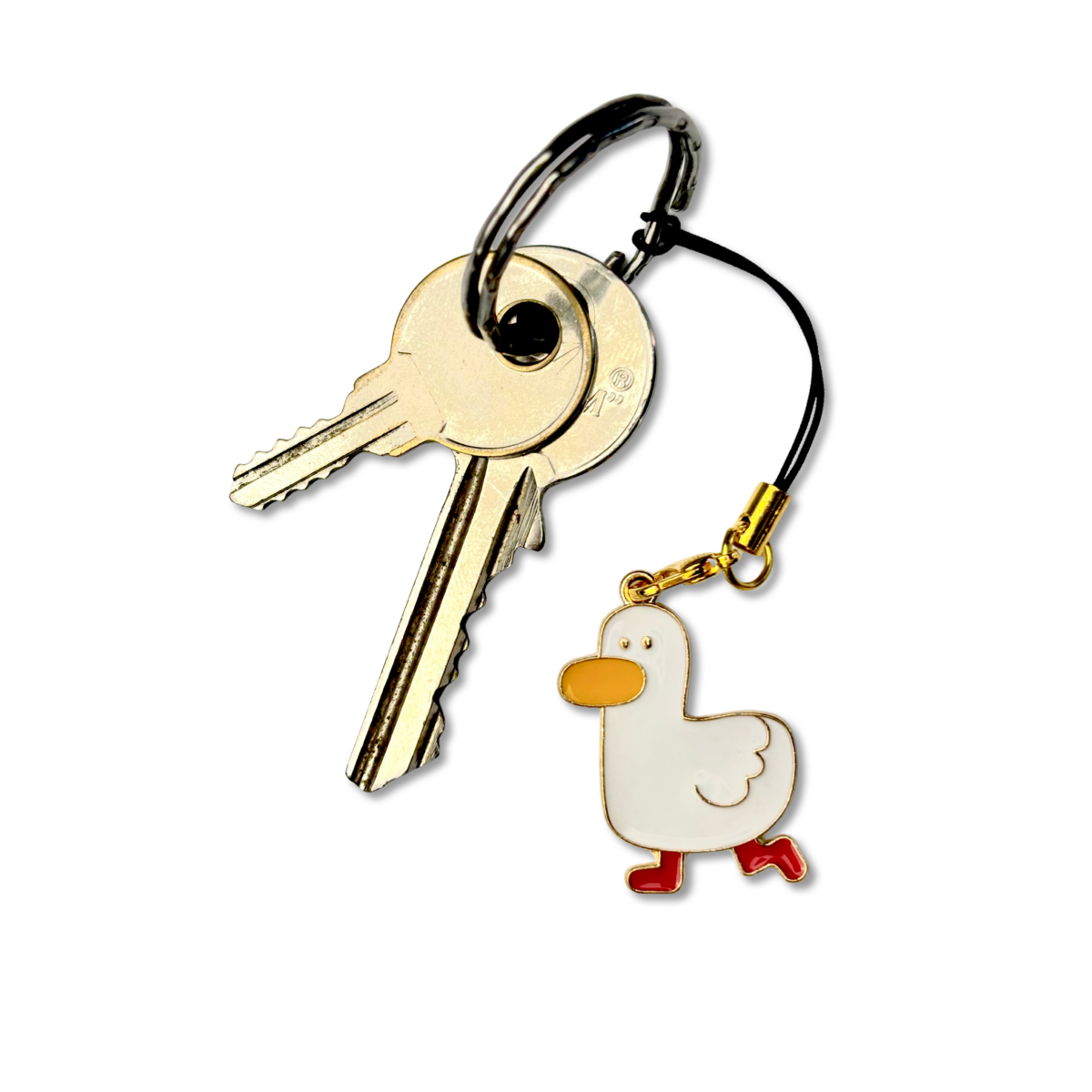Schlüsselanhänger aus Metall mit Ente