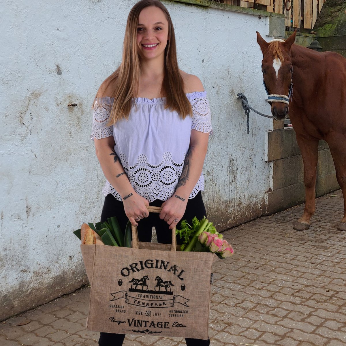 Sac shopping Domelo en jute. Sac cabas en jute. Grand panier de courses/sac de plage hydrofuge. Sac de bain XXL/sac de courses cadeaux pour femmes.