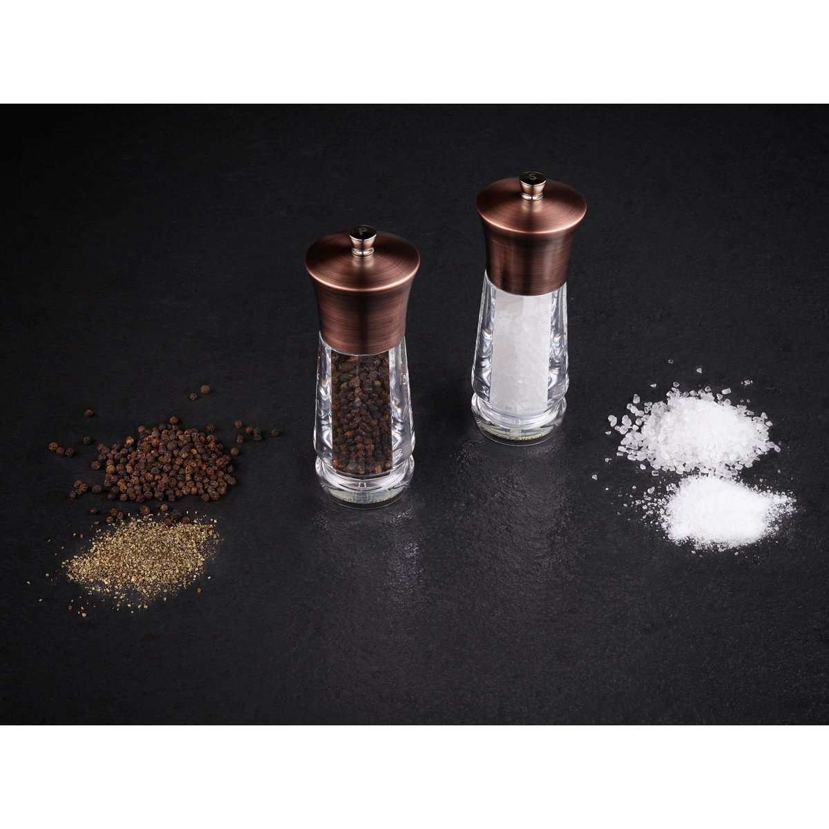 Precision+ Exford Antique Brass Pepper and Salt Mill Set 16,5cm