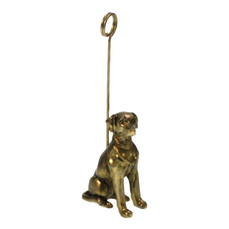 Photo/card holder Dog gold color