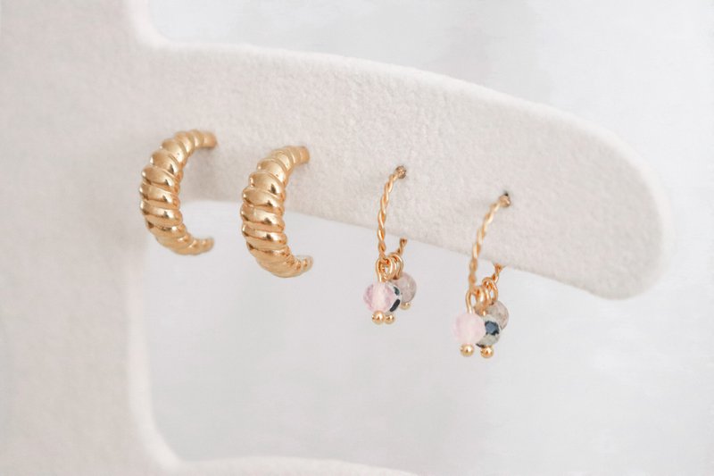 Chunky Croissant Hoops - Goud