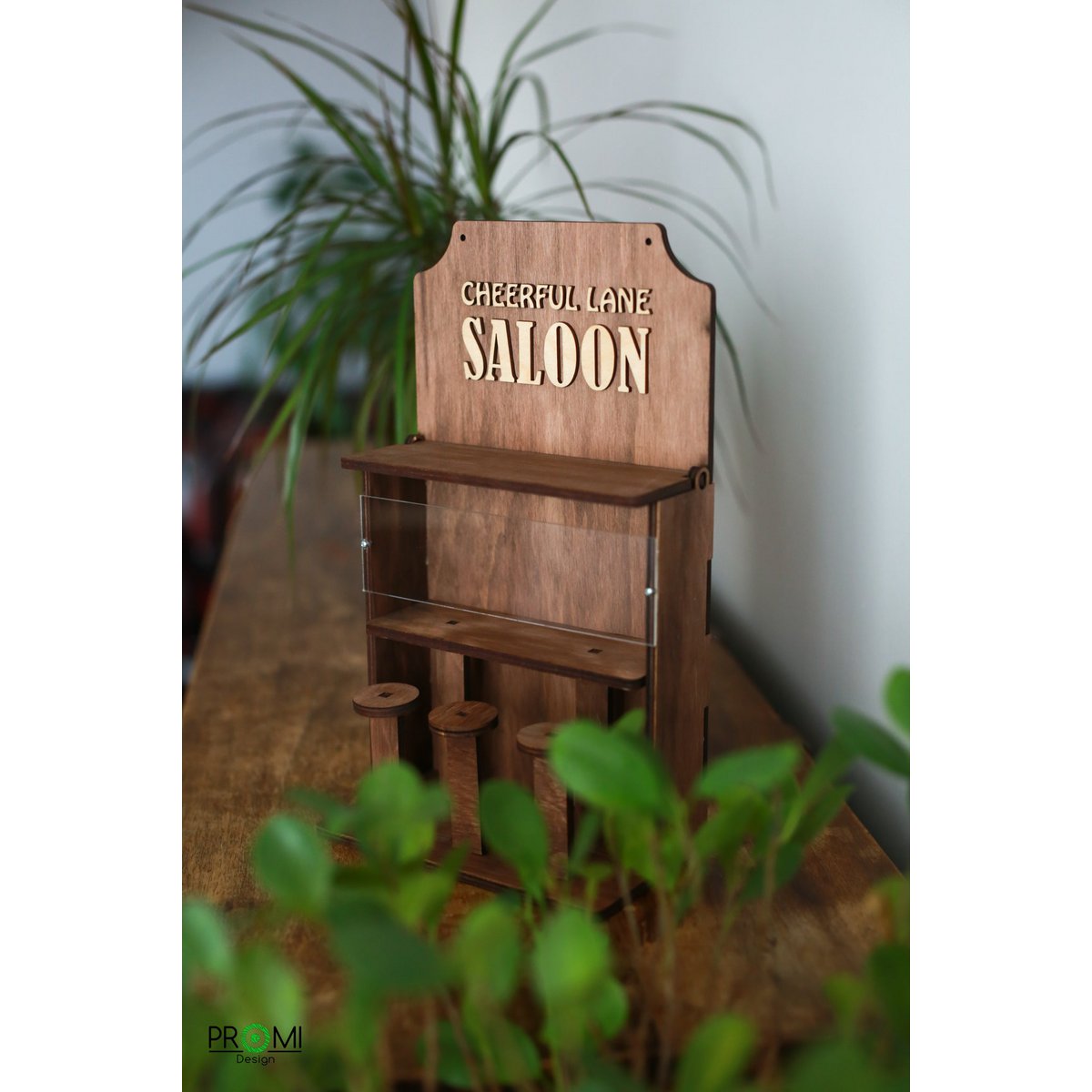 Comedero de madera para pájaros "Saloon", elegante decoración de jardín y balcón, regalo para amantes de las aves