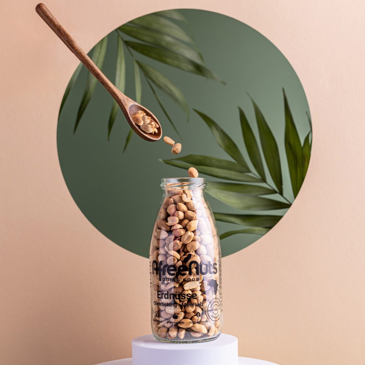 Premium Peanut Pearls Erdnüsse FreundeFlascheAfrican Roast · Atlantik MeersalzInhalt: 150g