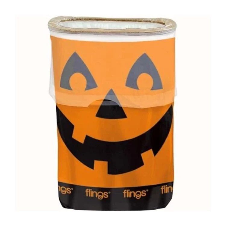Poubelle jetable avec imprimé citrouille – Halloween (Amscan)