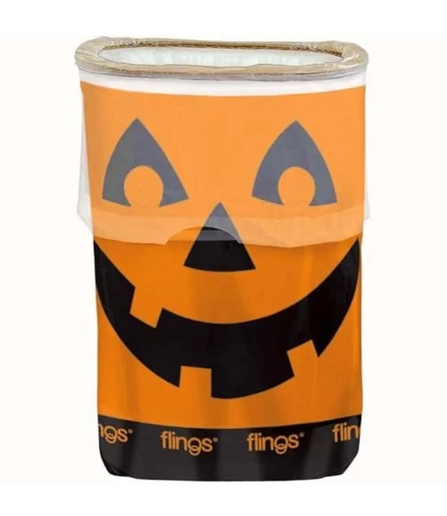 Disposable Trash Can with Pumpkin Print – Halloween (Amscan)