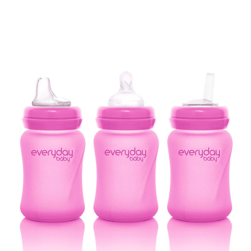 BOTTLE GLASS 150ML HEAT SENSING PINK