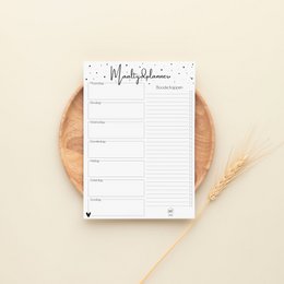 Maaltijdplanner - Weekplanner - A5 - stippen - Boodschappen planner - Dieet Planner - Boodschappenlijstje - Supermarkt planner - Dag planner - 50 pagina's