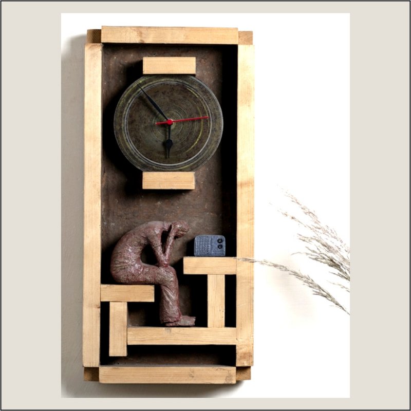Wall Clock | Papier mache Radio Listener Handcrafted