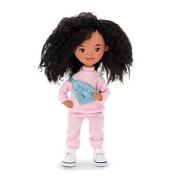 Weiches Spielzeug, süße Schwestern - Tina in einem rosa Trainingsanzug + Bonuszubehör (35 cm)