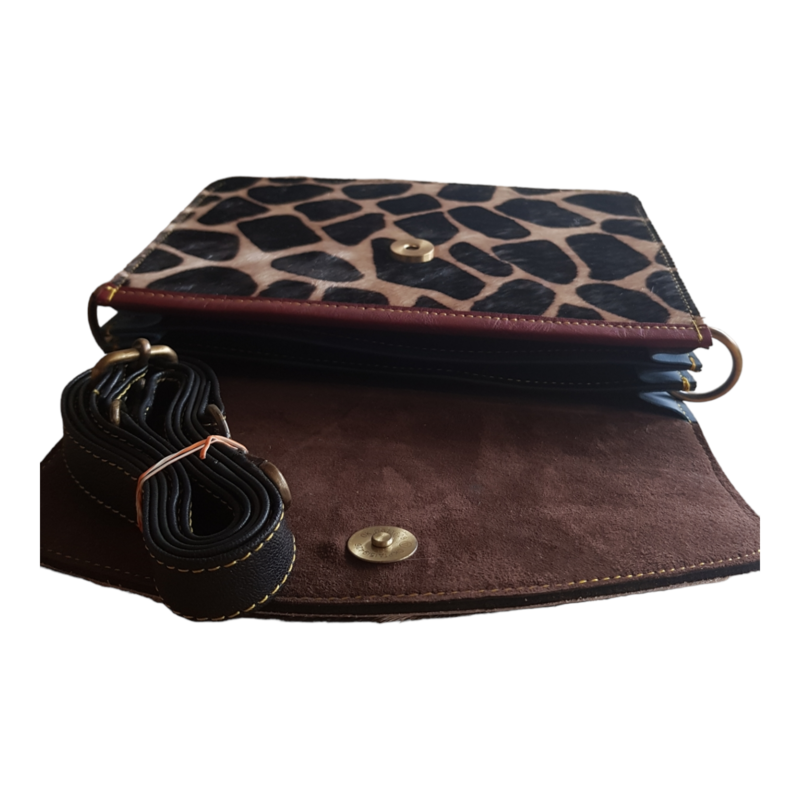 Borsa in pelle stampa animalier Abby