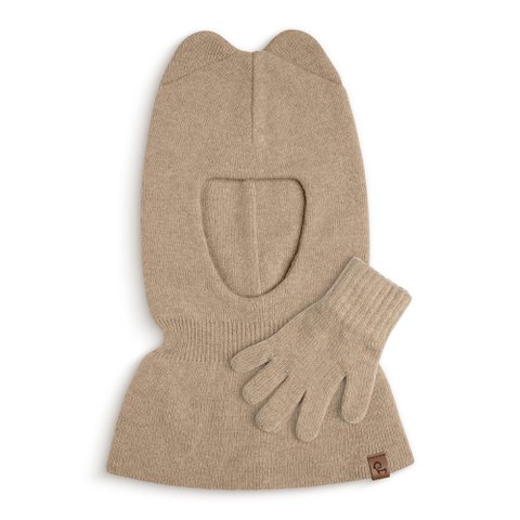 Kids' Knit Balaclava & Gloves Cotton 2-Piece
