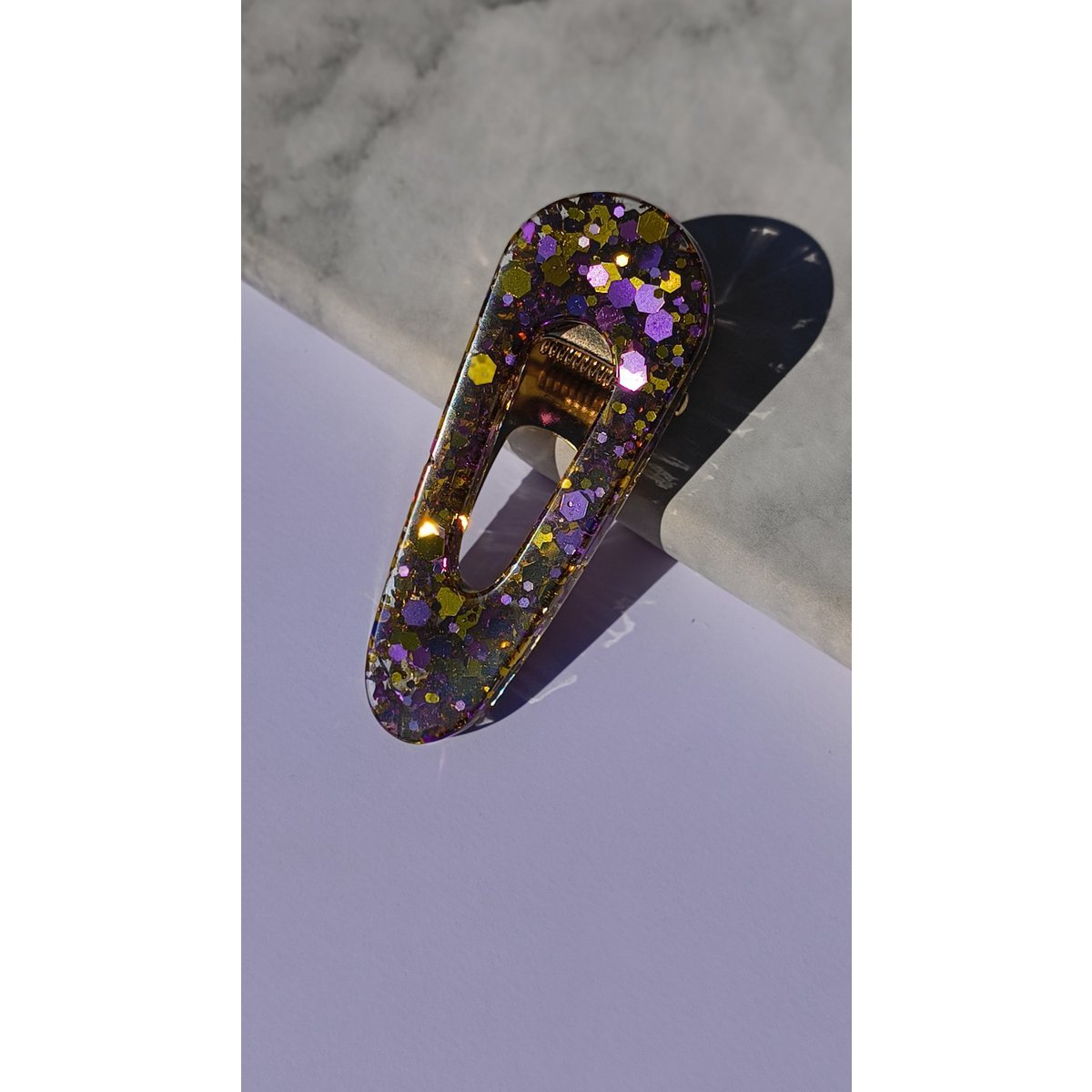 ⋒ pacchetto di clip per capelli in resina - Glitter Royal (8 articoli) ⋒