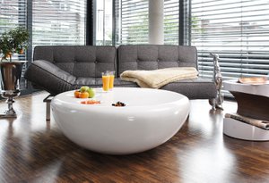 Salontafel Ø 100 cm rond wit glasvezel