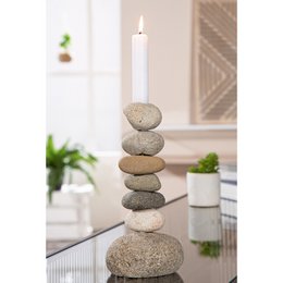 Lysestillestick Gray; Naturlige farver H. 22,5 cm, Ve 4