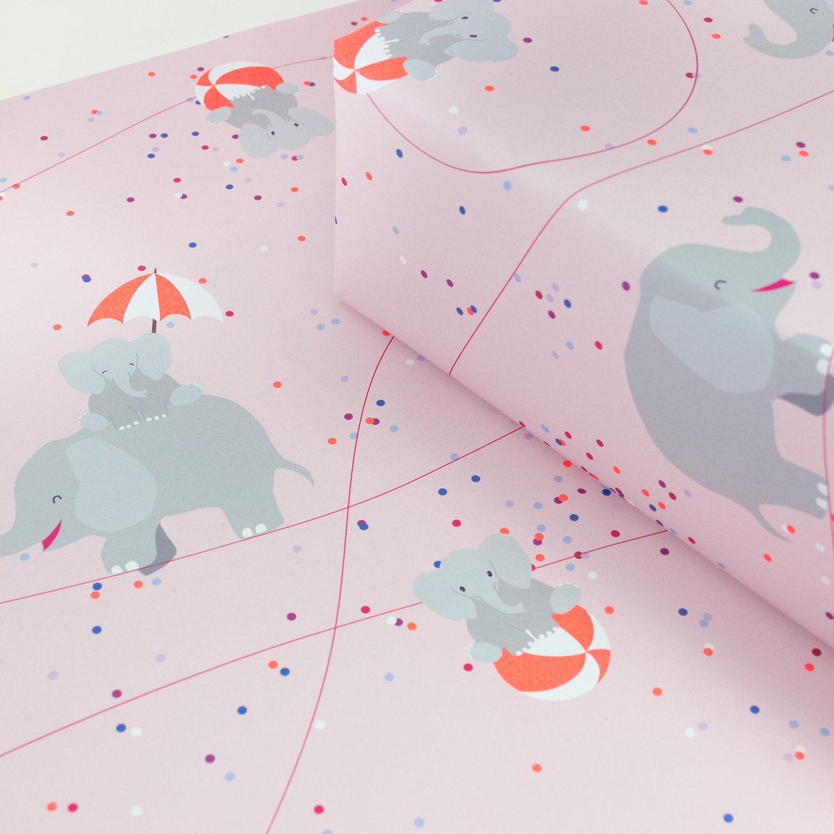 Wrapping paper Circus Elephants